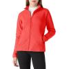 imageOutdoor Ventures Womens Lightweight Warm Zip Up LongSleeve Soft Polar Fleece Jacket for Fall WinterCoral