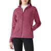 imageOutdoor Ventures Womens Lightweight Warm Zip Up LongSleeve Soft Polar Fleece Jacket for Fall WinterDusty Rose