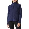 imageOutdoor Ventures Womens Lightweight Warm Zip Up LongSleeve Soft Polar Fleece Jacket for Fall WinterTrue Navy