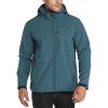 imageOutdoor Ventures Mens Lightweight Softshell Jacket Fleece Lined Hooded Water Resistant Winter Hiking Windbreaker JacketsCadet Blueremovable Hood