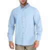 imageOutdoor Ventures Mens Long Sleeve Hiking Shirt UPF 50 UV Sun Protection Shirt Cooling Quick Dry for Travel Fishing SafariLight Blue