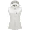 imageOutdoor Ventures Womens Hooded Lightweight Softshell Vest Windproof Fleece Lined Sleeveless Jacket for Golf Running TravelIvory