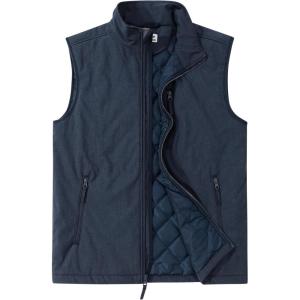 imageOutdoor Ventures Mens Casual Outerwear Vest Lightweight Winter Zip Up Sleeveless Jacket for Hiking Travel Golf RunningMidnight Blue Heather