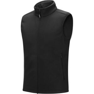imageOutdoor Ventures Mens FullZip Polar Fleece Vest Outerwear Lightweight Warm Casual Sleeveless Jacket for Fall ampamp WinterBlack
