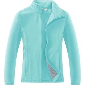 imageOutdoor Ventures Womens Lightweight Warm Zip Up LongSleeve Soft Polar Fleece Jacket for Fall WinterAqua Blue
