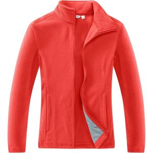 imageOutdoor Ventures Womens Lightweight Warm Zip Up LongSleeve Soft Polar Fleece Jacket for Fall WinterCoral