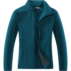 imageOutdoor Ventures Womens Lightweight Warm Zip Up LongSleeve Soft Polar Fleece Jacket for Fall WinterDark Blue