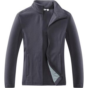 imageOutdoor Ventures Womens Lightweight Warm Zip Up LongSleeve Soft Polar Fleece Jacket for Fall WinterDark Grey