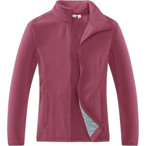 imageOutdoor Ventures Womens Lightweight Warm Zip Up LongSleeve Soft Polar Fleece Jacket for Fall WinterDusty Rose