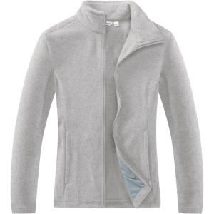 imageOutdoor Ventures Womens Lightweight Warm Zip Up LongSleeve Soft Polar Fleece Jacket for Fall WinterLight Grey Heather