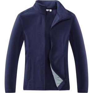 imageOutdoor Ventures Womens Lightweight Warm Zip Up LongSleeve Soft Polar Fleece Jacket for Fall WinterTrue Navy