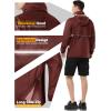 imageOutdoor Ventures Mens Rain Jacket Waterproof Lightweight Packable Rain Pullover for Hiking Golf RunningDark Red
