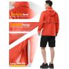 imageOutdoor Ventures Mens Rain Jacket Waterproof Lightweight Packable Rain Pullover for Hiking Golf RunningOrange Red