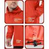 imageOutdoor Ventures Mens Rain Jacket Waterproof Lightweight Packable Rain Pullover for Hiking Golf RunningOrange Red