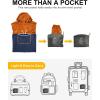 imageOutdoor Ventures Mens Rain Jacket Waterproof Lightweight Packable Rain Pullover for Hiking Golf RunningOrangeDark Blue
