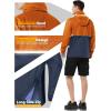 imageOutdoor Ventures Mens Rain Jacket Waterproof Lightweight Packable Rain Pullover for Hiking Golf RunningOrangeDark Blue