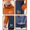 imageOutdoor Ventures Mens Rain Jacket Waterproof Lightweight Packable Rain Pullover for Hiking Golf RunningOrangeDark Blue