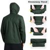 imageOutdoor Ventures Mens Rain Jacket Waterproof Lightweight Packable Rain Shell Raincoat with Hood for Golf Hiking TravelDark Green