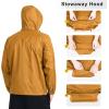 imageOutdoor Ventures Mens Rain Jacket Waterproof Lightweight Packable Rain Shell Raincoat with Hood for Golf Hiking TravelGolden Yellow