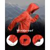 imageOutdoor Ventures Mens Rain Jacket Waterproof Lightweight Packable Rain Shell Raincoat with Hood for Golf Hiking TravelLight Orange Red