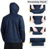 imageOutdoor Ventures Mens Rain Jacket Waterproof Lightweight Packable Rain Shell Raincoat with Hood for Golf Hiking TravelNavy Blue