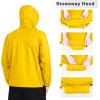 imageOutdoor Ventures Mens Rain Jacket Waterproof Lightweight Packable Rain Shell Raincoat with Hood for Golf Hiking TravelYellow
