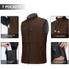 imageOutdoor Ventures Mens Running Vest Outerwear Lightweight Windproof FleeceLined Softshell Sleeveless Jacket for GolfDark Brown7 Pockets