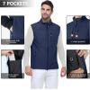 imageOutdoor Ventures Mens Running Vest Outerwear Lightweight Windproof FleeceLined Softshell Sleeveless Jacket for GolfDark Denim7 Pockets