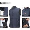 imageOutdoor Ventures Mens Running Vest Outerwear Lightweight Windproof FleeceLined Softshell Sleeveless Jacket for GolfGrayish Blue7 Pockets