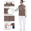 imageOutdoor Ventures Mens Running Vest Outerwear Lightweight Windproof FleeceLined Softshell Sleeveless Jacket for GolfLight Brown7 Pockets