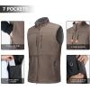 imageOutdoor Ventures Mens Running Vest Outerwear Lightweight Windproof FleeceLined Softshell Sleeveless Jacket for GolfLight Brown7 Pockets