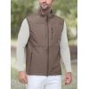 imageOutdoor Ventures Mens Running Vest Outerwear Lightweight Windproof FleeceLined Softshell Sleeveless Jacket for GolfLight Brown7 Pockets