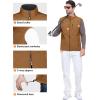 imageOutdoor Ventures Mens Running Vest Outerwear Lightweight Windproof FleeceLined Softshell Sleeveless Jacket for GolfRubber Brown7 Pockets