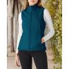 imageOutdoor Ventures Womens Lightweight Softshell Vest Windproof Fleece Lined Zip Up Sleeveless Jacket for Running Hiking GolfModern Blue