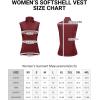 imageOutdoor Ventures Womens Lightweight Softshell Vest Windproof Fleece Lined Zip Up Sleeveless Jacket for Running Hiking GolfRed