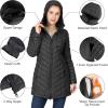 imageOutdoor Ventures Womens Maryan Hooded Ultra Lightweight Warm Thermolite Long Puffer CoatBlackmatteavg32 Mid Length