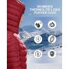 imageOutdoor Ventures Womens Maryan Hooded Ultra Lightweight Warm Thermolite Long Puffer CoatBurgundymatteavg36 Long Length