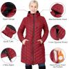 imageOutdoor Ventures Womens Maryan Hooded Ultra Lightweight Warm Thermolite Long Puffer CoatBurgundymatteavg36 Long Length