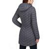 imageOutdoor Ventures Womens Maryan Hooded Ultra Lightweight Warm Thermolite Long Puffer CoatDark Grey Marlmatteavg32 Mid Length