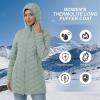 imageOutdoor Ventures Womens Maryan Hooded Ultra Lightweight Warm Thermolite Long Puffer CoatLight Greenmatteavg32 Mid Length