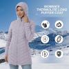 imageOutdoor Ventures Womens Maryan Hooded Ultra Lightweight Warm Thermolite Long Puffer CoatLight Lavendermatteavg32 Mid Length