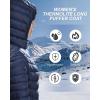 imageOutdoor Ventures Womens Maryan Hooded Ultra Lightweight Warm Thermolite Long Puffer CoatNavymatteavg32 Mid Length