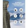 imageOutdoor Ventures Womens Maryan Hooded Ultra Lightweight Warm Thermolite Long Puffer CoatOliveshinyavg32 Mid Length