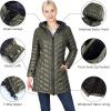 imageOutdoor Ventures Womens Maryan Hooded Ultra Lightweight Warm Thermolite Long Puffer CoatOliveshinyavg32 Mid Length