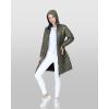 imageOutdoor Ventures Womens Maryan Hooded Ultra Lightweight Warm Thermolite Long Puffer CoatOliveshinyavg36 Long Length