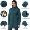 imageOutdoor Ventures Womens Maryan Hooded Ultra Lightweight Warm Thermolite Long Puffer CoatTealmatteavg32 Mid Length