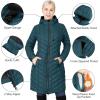 imageOutdoor Ventures Womens Maryan Hooded Ultra Lightweight Warm Thermolite Long Puffer CoatTealmatteavg36 Long Length