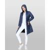 imageOutdoor Ventures Womens Maryan Hooded Ultra Lightweight Warm Thermolite Long Puffer Coatruns Large Order Size Down Ink Blueshinyavg36 Long Length