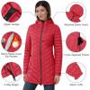 imageOutdoor Ventures Womens Maryan Hooded Ultra Lightweight Warm Thermolite Long Puffer Coatruns Large Order Size Down Redmatteavg32 Mid Length