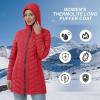 imageOutdoor Ventures Womens Maryan Hooded Ultra Lightweight Warm Thermolite Long Puffer Coatruns Large Order Size Down Redmatteavg32 Mid Length